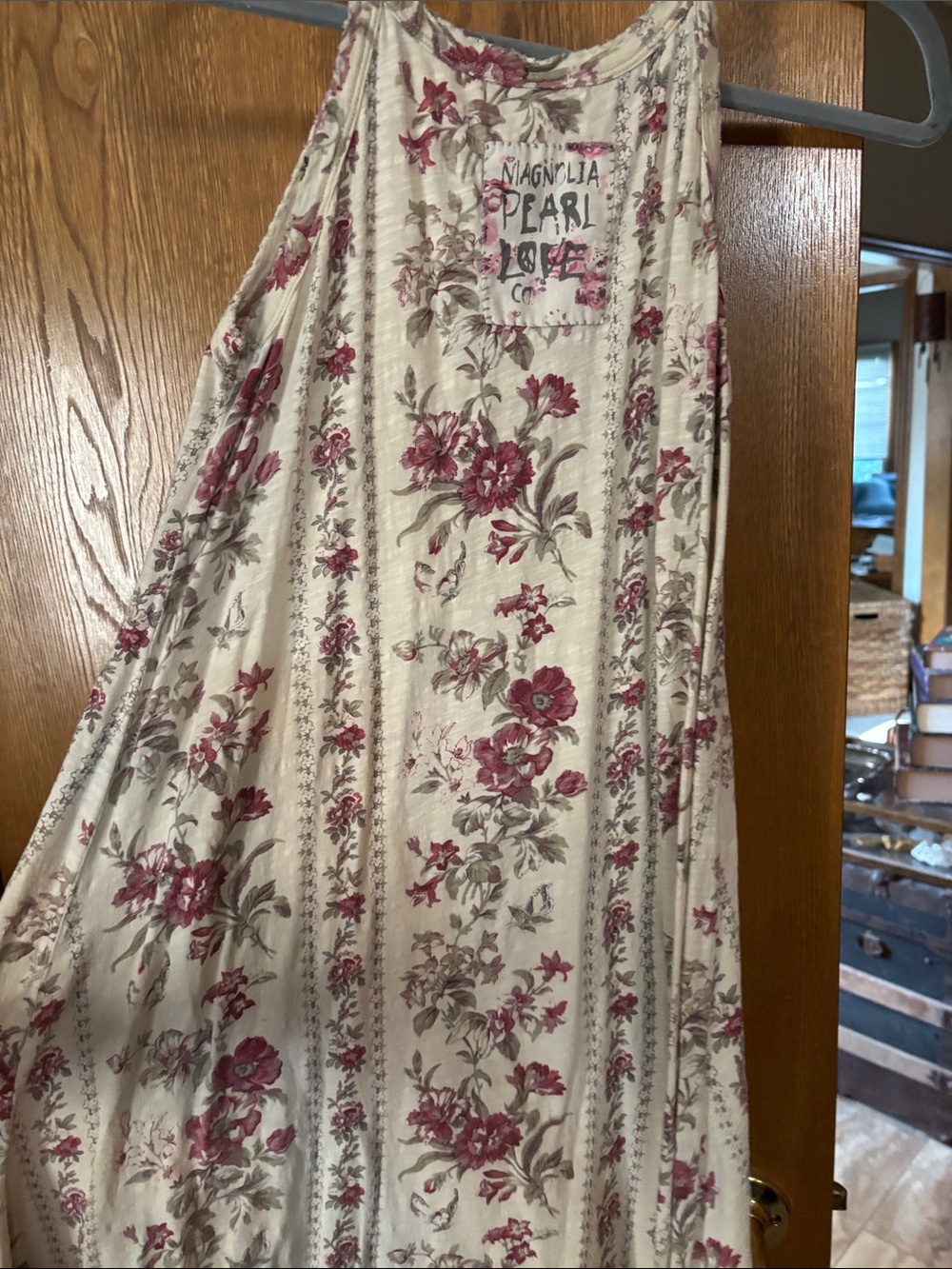 Magnolia Pearl Cream Tank Dress with Rose Bouquet Print Lana - Picture 5 of 5